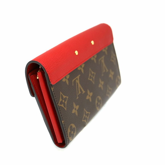 Louis Vuitton Brown Red Wallet Monogram Portefeuille Canvas Pallas - Picture 4 of 6
